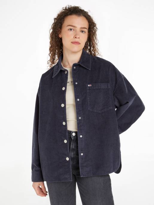 TOMMY JEANS Cord Overshirt Mit Knopfleiste