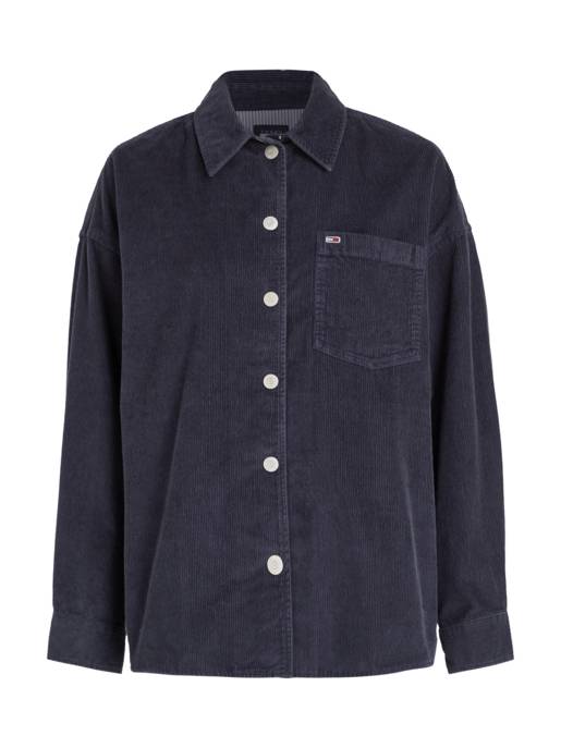 TOMMY JEANS Cord Overshirt mit Knopfleiste
