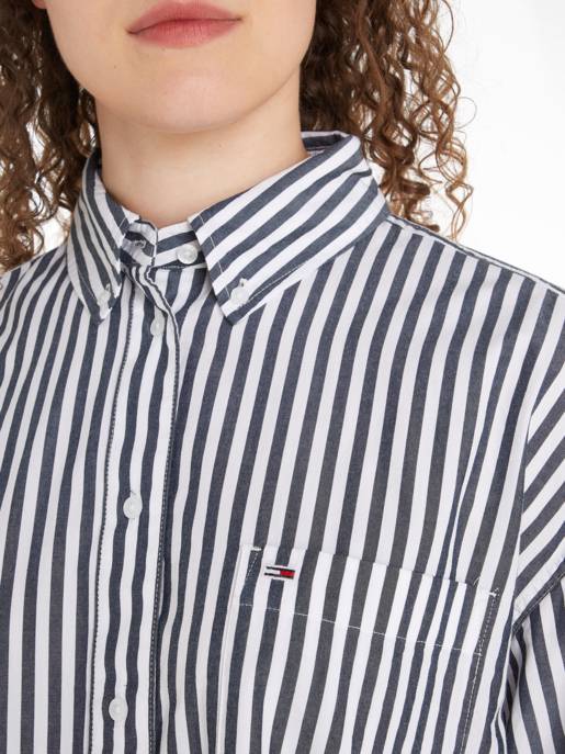 TOMMY JEANS Gestreiftes Baumwollhemd