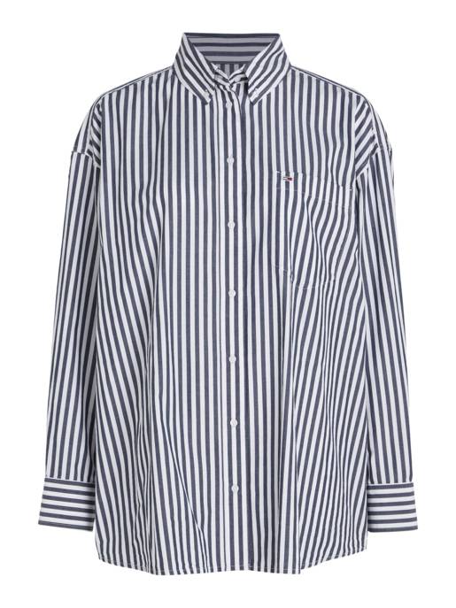 TOMMY JEANS Gestreiftes Baumwollhemd