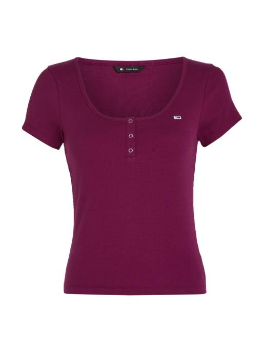 TOMMY JEANS Henley-Top mit Knopfleiste