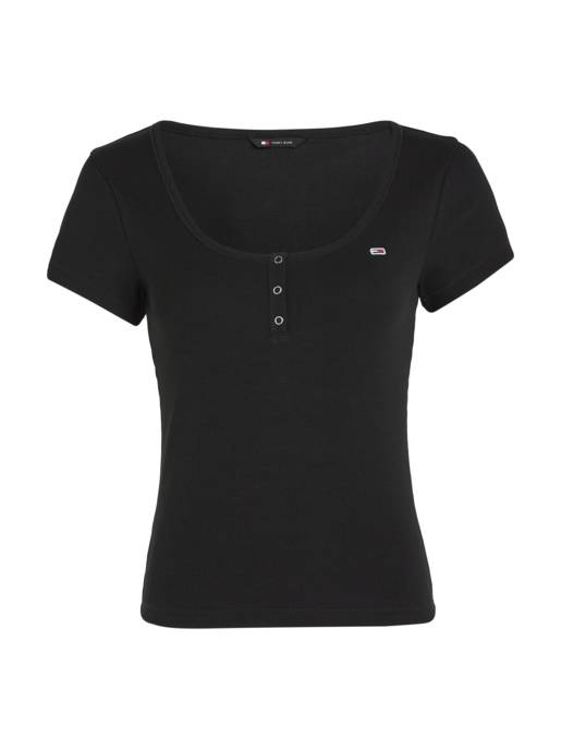 TOMMY JEANS Henley-Top mit Knopfleiste