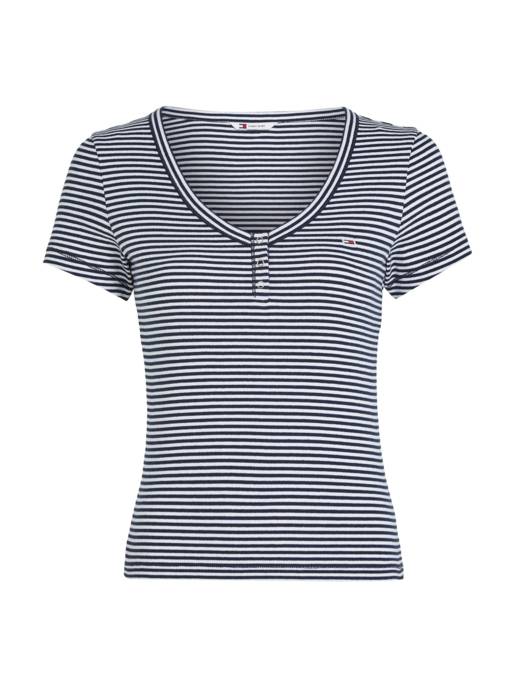 TOMMY JEANS Henley V-Ausschnitt T-Shirt