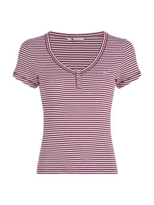 TOMMY JEANS Henley V-Ausschnitt T-Shirt
