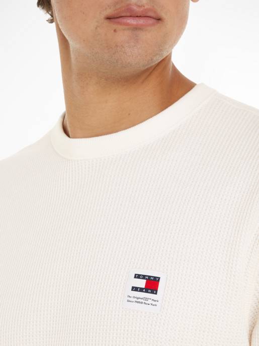 TOMMY JEANS Langarmshirt Mit Waffelstruktur