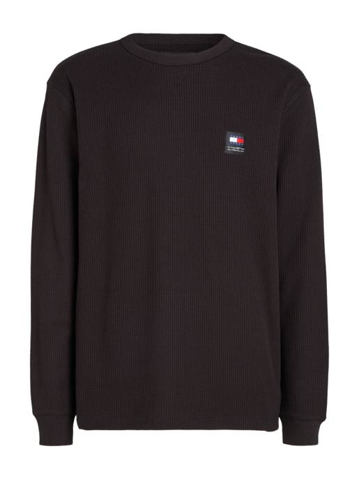 TOMMY JEANS Langarmshirt mit Waffelstruktur