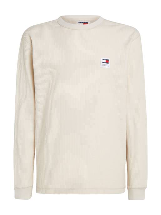 TOMMY JEANS Langarmshirt mit Waffelstruktur