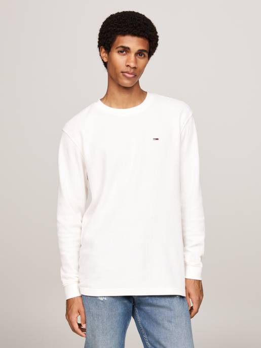 TOMMY JEANS Langarmshirt mit Waffelstruktur