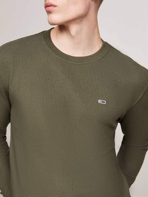 TOMMY JEANS Langarmshirt Mit Waffelstruktur