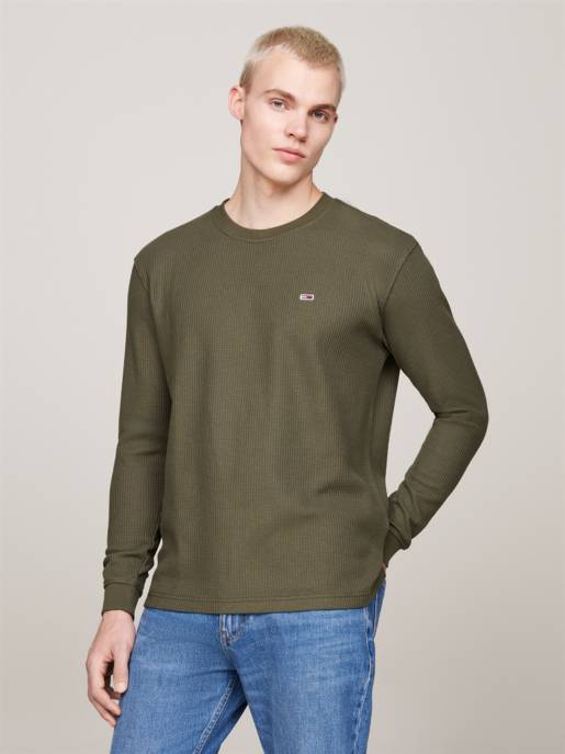 TOMMY JEANS Langarmshirt mit Waffelstruktur