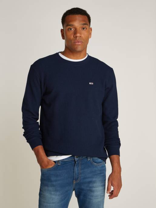 TOMMY JEANS Langarmshirt mit Waffelstruktur