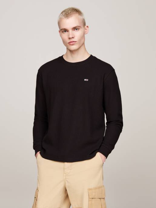 TOMMY JEANS Langarmshirt mit Waffelstruktur