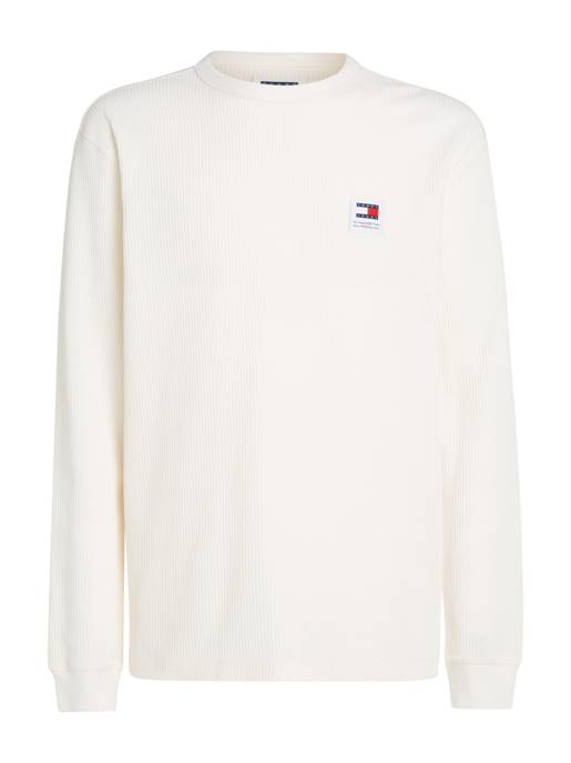 TOMMY JEANS Langarmshirt mit Waffelstruktur