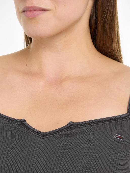 TOMMY JEANS Schlitz-Ausschnitt Top