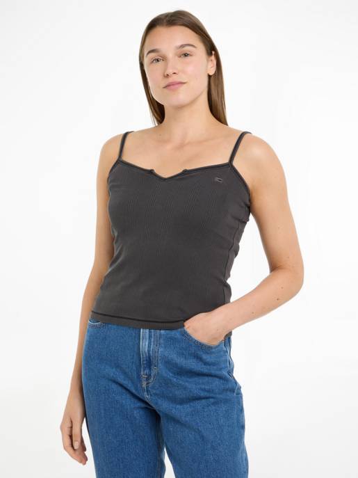 TOMMY JEANS Schlitz-Ausschnitt Top