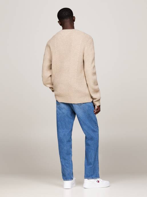 TOMMY JEANS Schmaler Zopfmuster Pullover