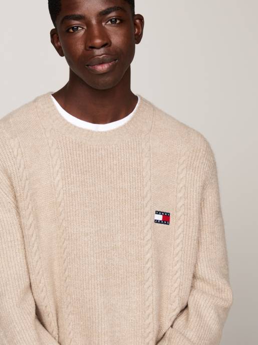 TOMMY JEANS Schmaler Zopfmuster Pullover