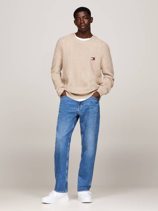 TOMMY JEANS Schmaler Zopfmuster Pullover