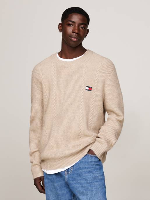 TOMMY JEANS Schmaler Zopfmuster Pullover