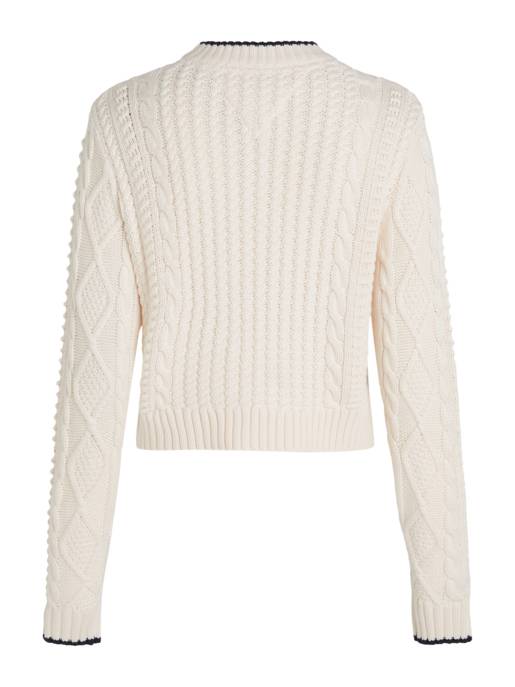TOMMY JEANS Strickpullover Mit Zopfmuster