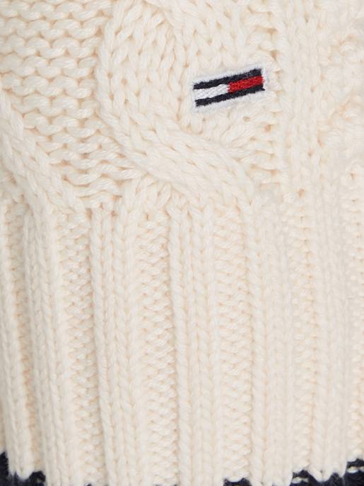 TOMMY JEANS Strickpullover Mit Zopfmuster