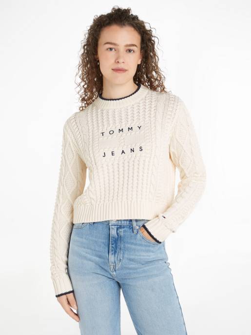 TOMMY JEANS Strickpullover Mit Zopfmuster