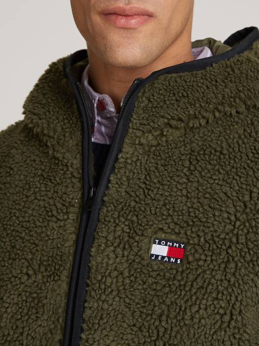 TOMMY JEANS Teddy Fleece Jacke Mit Kapuze