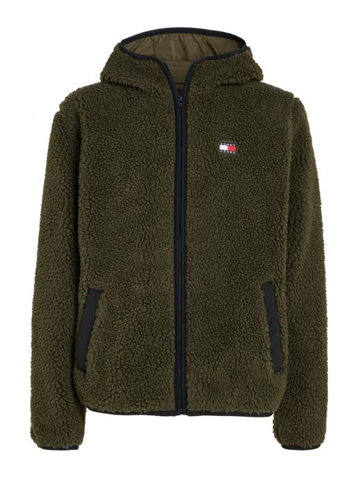 TOMMY JEANS Teddy Fleece Jacke mit Kapuze