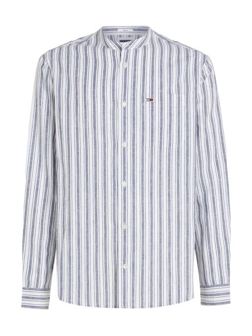 TOMMY JEANS TJM MAO STRIPE LINEN BLEND SHIRT