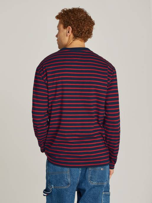 TOMMY JEANS TJM REG BRETON STRIPE LS