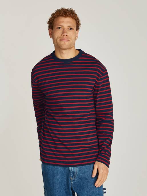 TOMMY JEANS TJM REG BRETON STRIPE LS