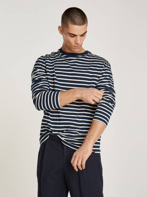 TOMMY JEANS TJM REG BRETON STRIPE LS