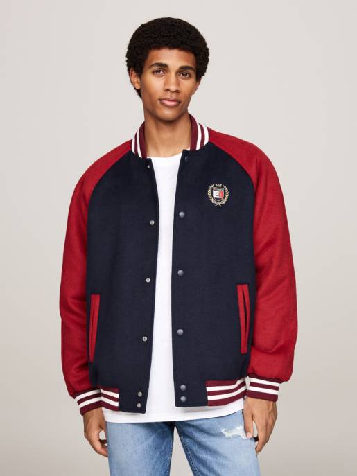 TOMMY JEANS TJM WOOL BLEND CREST BOMBER