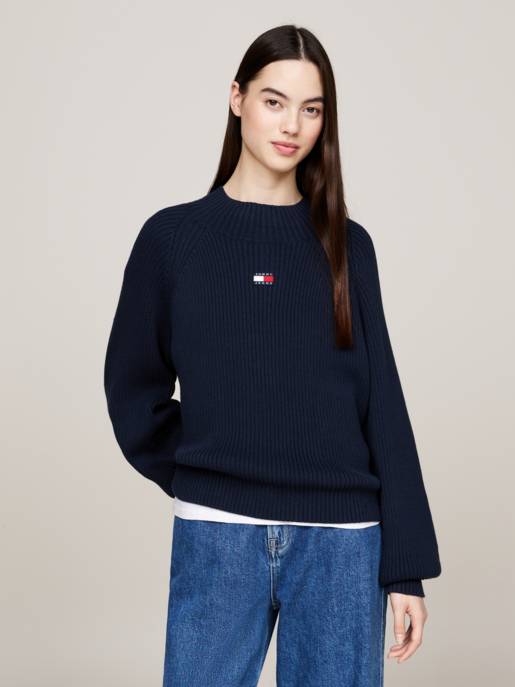 TOMMY JEANS TJW BADGE MOCKNECK SWEATER