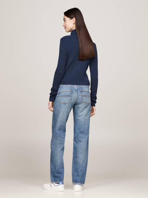 TOMMY JEANS TJW MELANGE TRTLNCK FLAG SWEATER