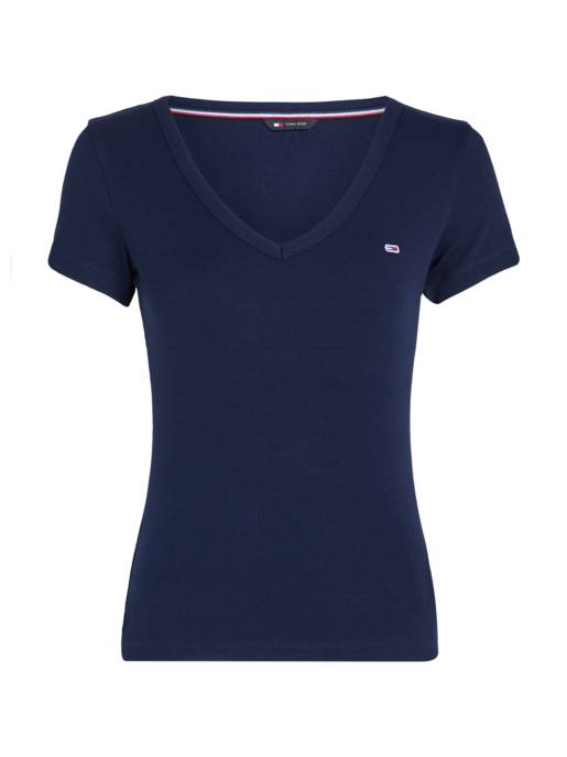 TOMMY JEANS TJW Slim Essential Rib V SS