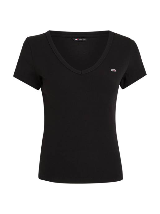 TOMMY JEANS TJW Slim Essential Rib V SS