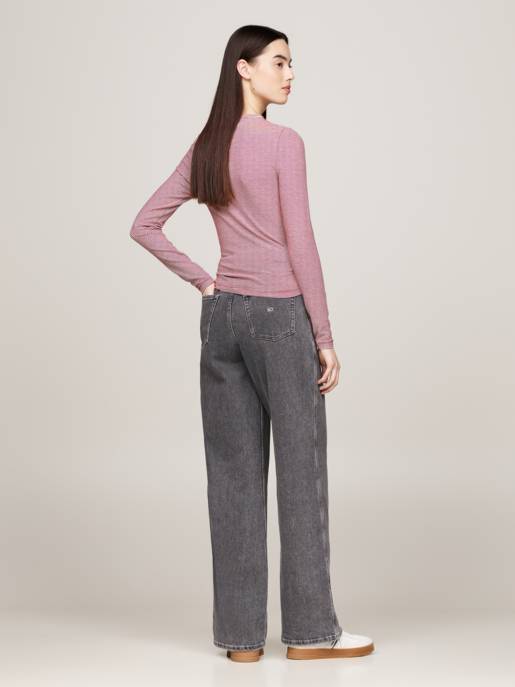 TOMMY JEANS TJW SLIM STRIPE ESSENTIAL RIB LS