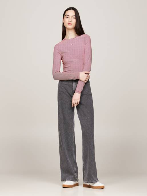 TOMMY JEANS TJW SLIM STRIPE ESSENTIAL RIB LS