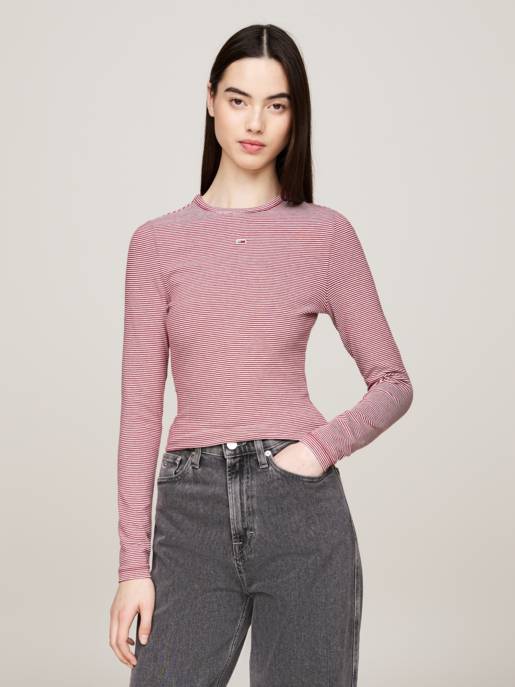 TOMMY JEANS TJW SLIM STRIPE ESSENTIAL RIB LS