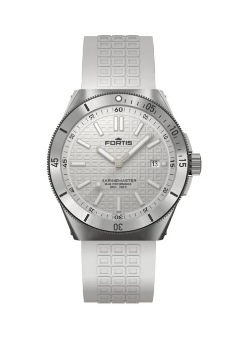 FORTIS Uhr "MARINEMASTER M-40 SNOW WHITE AUF HORIZON STRAP"