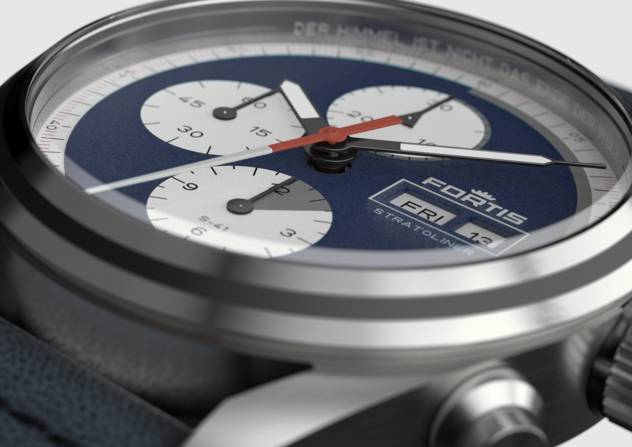 FORTIS Uhr "STRATOLINER S-41 BLUE JAPAN AUF AVIATOR STRAP"