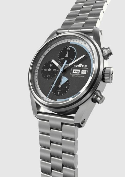 FORTIS Uhr "STRATOLINER S-41 COSMIC GRAY AUF BLOCK BRACELET"