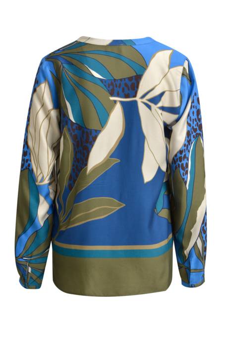 MILANO ITALY V-Neck Blouse, Pleat At Cf And 1/1 Sleeves
