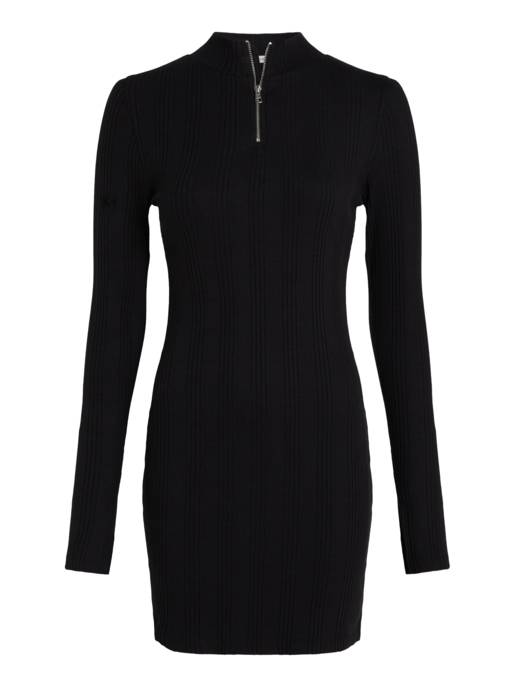 CALVIN KLEIN JEANS VARIEGTAED RIB HALF ZIP LS DRESS