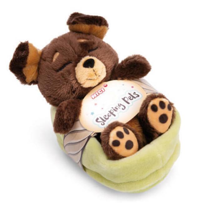 VEDES Kuscheltier Hund braun 12cm schlafend im