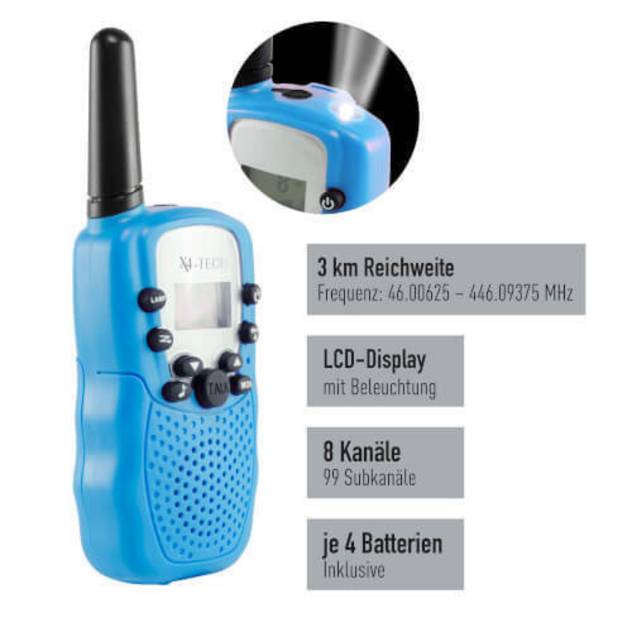 VEDES X4-TECH Walkie Talkie 2er Set Blau