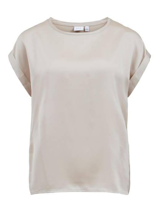 VILA VIELLETTE S/S SATIN TOP/SU - NOOS