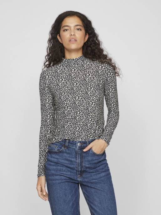 VILA VILEOA L/S ROLLNECK TOP - NOOS
