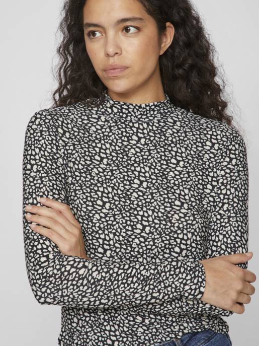 VILA VILEOA L/S ROLLNECK TOP - NOOS